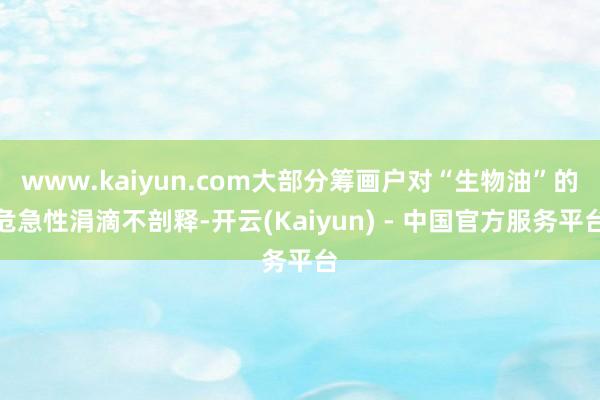 www.kaiyun.com大部分筹画户对“生物油”的危急性涓滴不剖释-开云(Kaiyun) - 中国官方服务平台