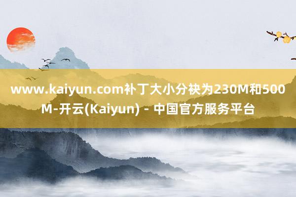 www.kaiyun.com补丁大小分袂为230M和500M-开云(Kaiyun) - 中国官方服务平台