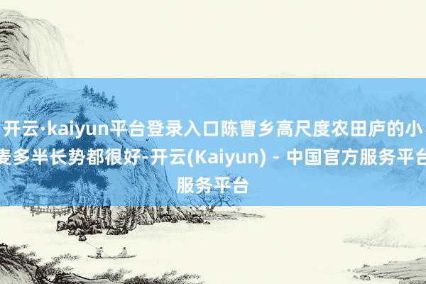 开云·kaiyun平台登录入口陈曹乡高尺度农田庐的小麦多半长势都很好-开云(Kaiyun) - 中国官方服务平台
