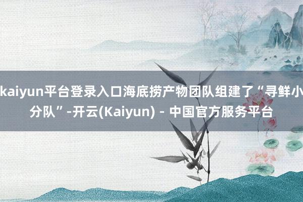 kaiyun平台登录入口海底捞产物团队组建了“寻鲜小分队”-开云(Kaiyun) - 中国官方服务平台