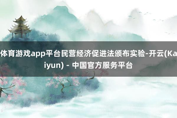 体育游戏app平台民营经济促进法颁布实验-开云(Kaiyun) - 中国官方服务平台