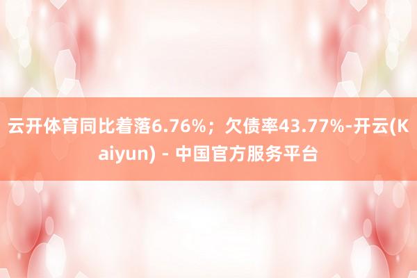云开体育同比着落6.76%；欠债率43.77%-开云(Kaiyun) - 中国官方服务平台