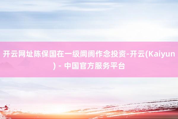 开云网址陈保国在一级阛阓作念投资-开云(Kaiyun) - 中国官方服务平台