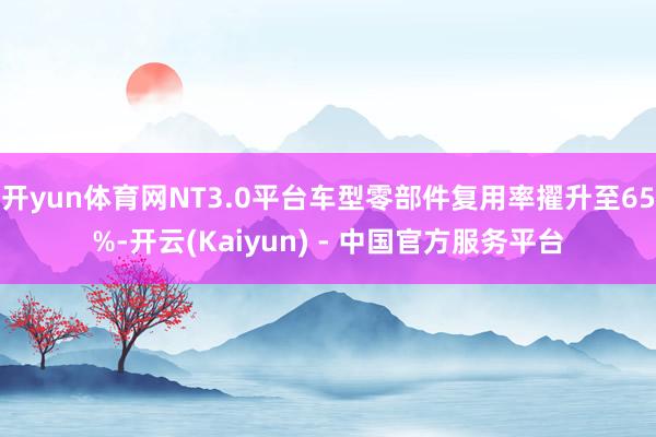 开yun体育网NT3.0平台车型零部件复用率擢升至65%-开云(Kaiyun) - 中国官方服务平台